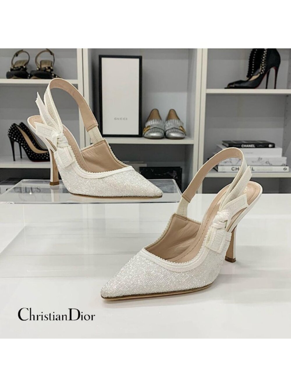 Dior J'Adior Fabric Slingback Pumps Heel